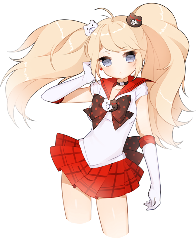 1girl, ahoge, bear_hair_ornament, bishoujo_senshi_sailor_moon, blue_eyes, bow, checkered, checkered_skirt