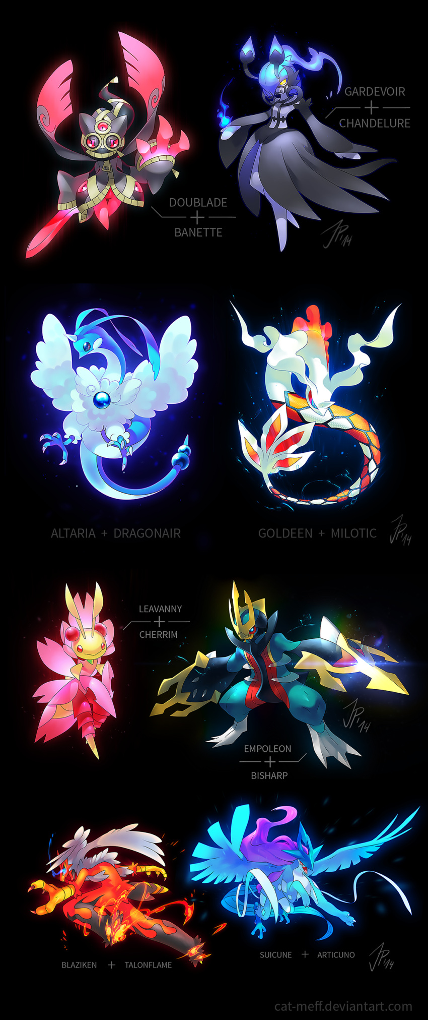 absurdres, altaria, articuno, banette, bisharp, blaziken, chandelure, character_name