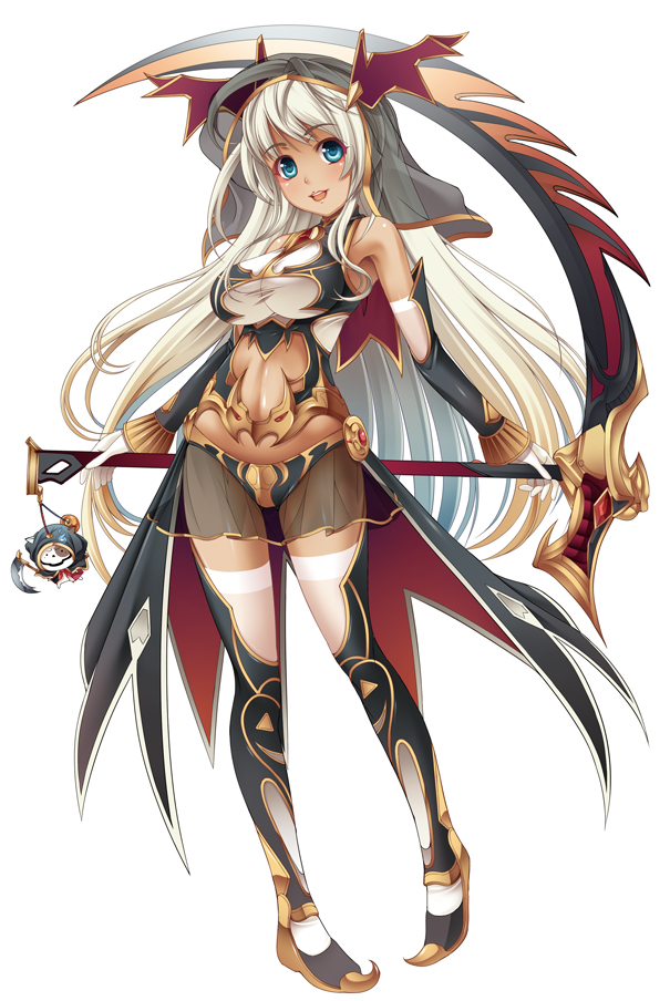 1girl, amasa-hikae, blue_eyes, breasts, elbow_gloves, gloves, large_breasts, long_hair