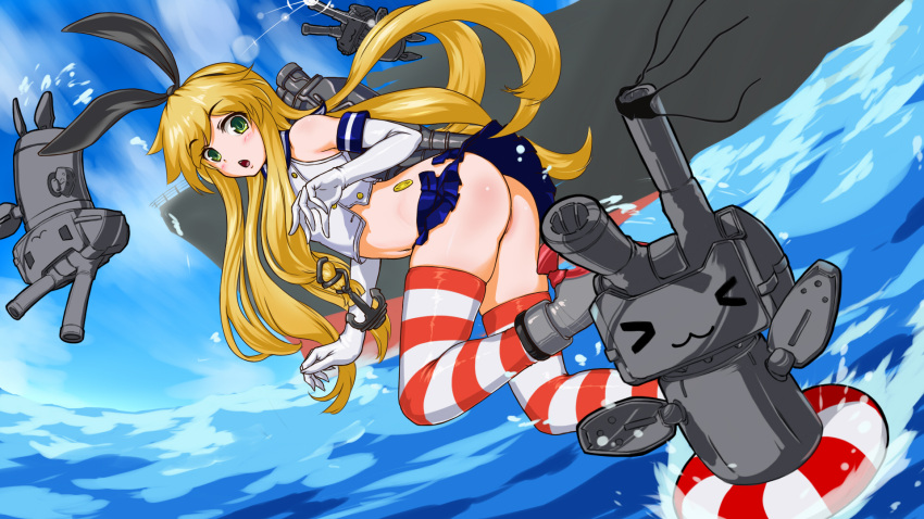 1girl, blonde_hair, elbow_gloves, gloves, green_eyes, hairband, highres, kantai_collection