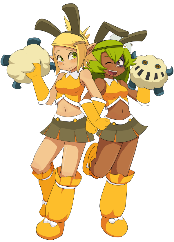 2girls, ;), alternate_costume, amalia_sheran_sharm, animal_ears, bandaid, bandaid_on_nose, black_eye