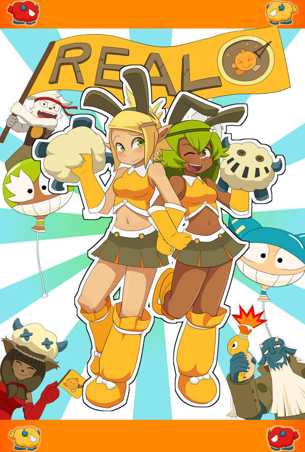 2boys, ;), alternate_costume, amalia_sheran_sharm, animal_ears, bandaid, bandaid_on_nose, bird