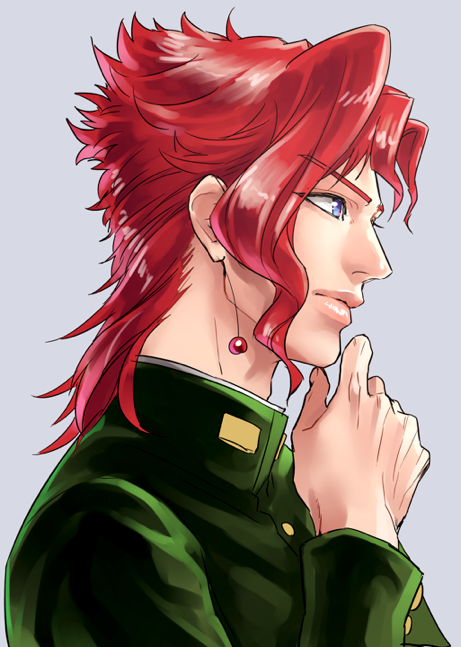 1boy, blue_eyes, earrings, gakuran, jewelry, jojo_no_kimyou_na_bouken, kakyouin_noriaki, nakumonaga_uma