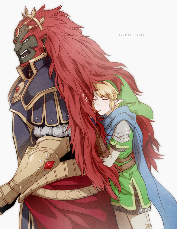armor, beard, blonde_hair, closed_eyes, dark_skin, earrings, facial_hair, ganondorf