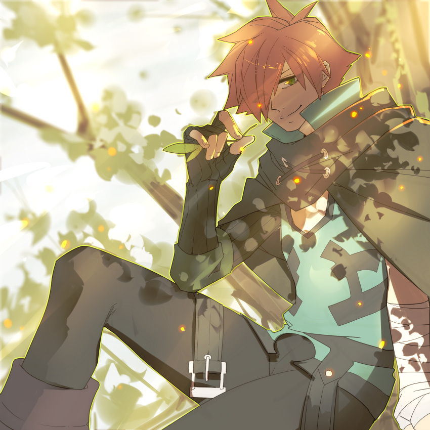 1boy, absurdres, archer_(fate/extra), cape, cloak, fate/extra, fate_(series), fingerless_gloves