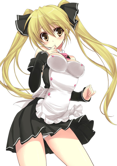 blonde_hair, blush, dream_c_club, hair_ribbon, hands, long_hair, mian_(dream_c_club), panties