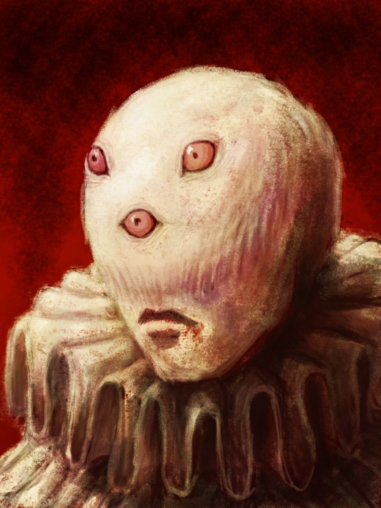 expressionless, guru, monster, original, portrait, red_sclera, ruff, tagme