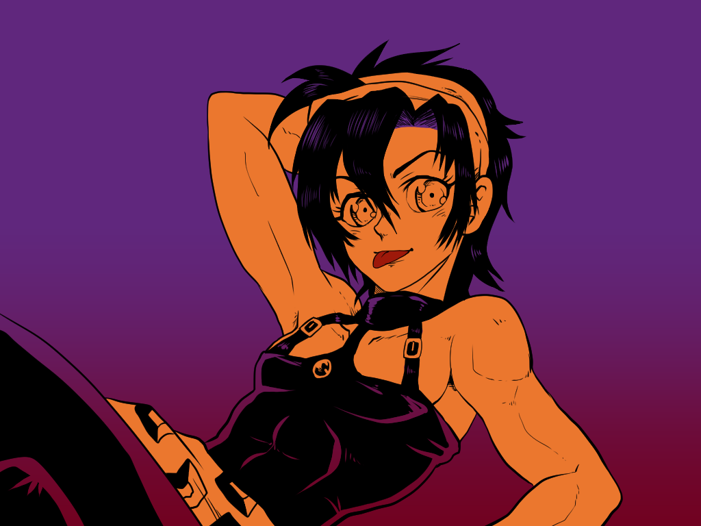 1boy, black_hair, headband, jojo_no_kimyou_na_bouken, kitsune_(ktn999999999), narancia_ghirga, solo, tongue