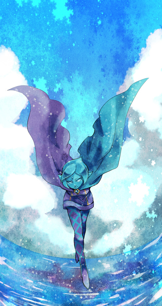 blue_eyes, blue_hair, cape, empty_eyes, fi, shaingtao, skyward_sword, the_legend_of_zelda