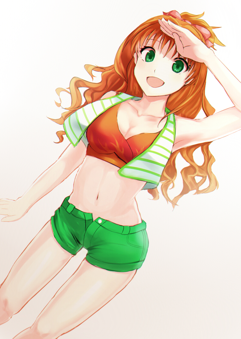 1girl, asyde, brown_hair, green_eyes, hino_akane_(idolmaster), idolmaster, idolmaster_cinderella_girls, long_hair
