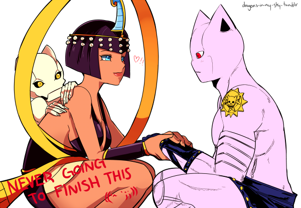1boy, 1girl, black_hair, blue_eyes, bracer, breasts, cleavage, dark_skin