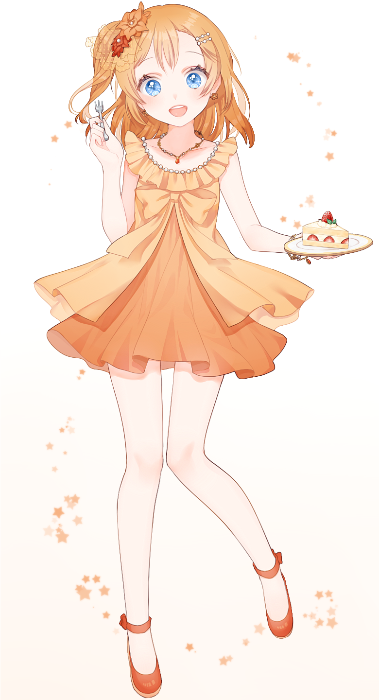 blue_eyes, dress, happy, kousaka_honoka, long_hair, love_live!_school_idol_project, necklce, orange_hair, side_ponytail