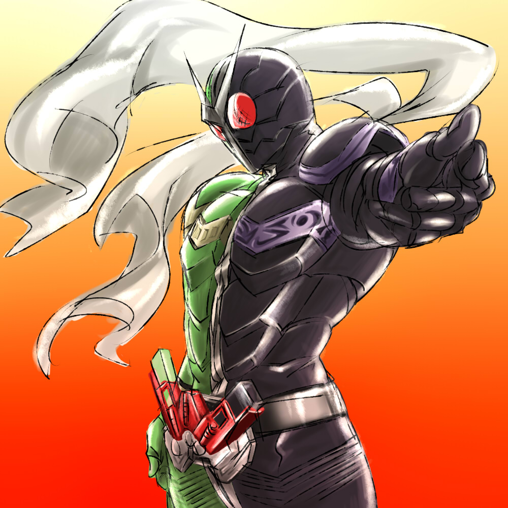 antenna, bad_id, belt, fuyu_no_kiatsuhaichi, kamen_rider, kamen_rider_double, kamen_rider_w, pointing