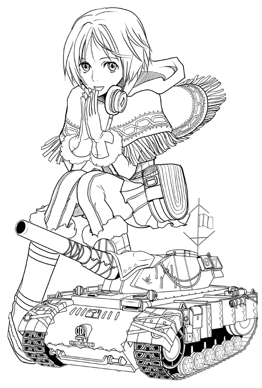 headphones, isara_gunther, lotus_(artist), military_uniform, senjou_no_valkyria, shawl, short_hair, sitting