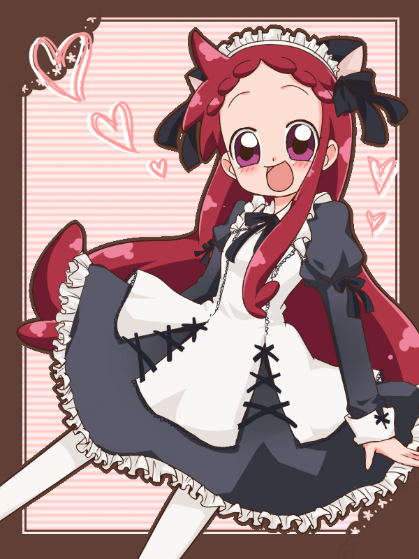 1girl, blush, bow, hair_bow, harukaze_doremi, heart, kawadakawada, long_hair