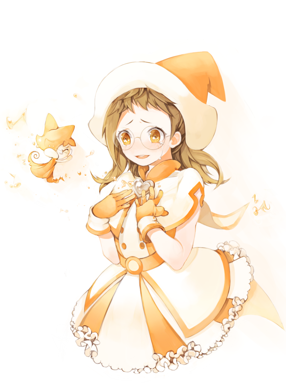 bonbon_00, brown_hair, crying, fujiwara_hazuki, glasses, highres, ojamajo_doremi, rere_(ojamajo_doremi)