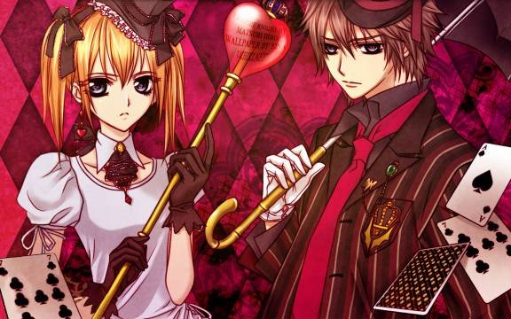 playing_cards, shiki_senri, tohya_rima, twintails, vampire, vampire_knight