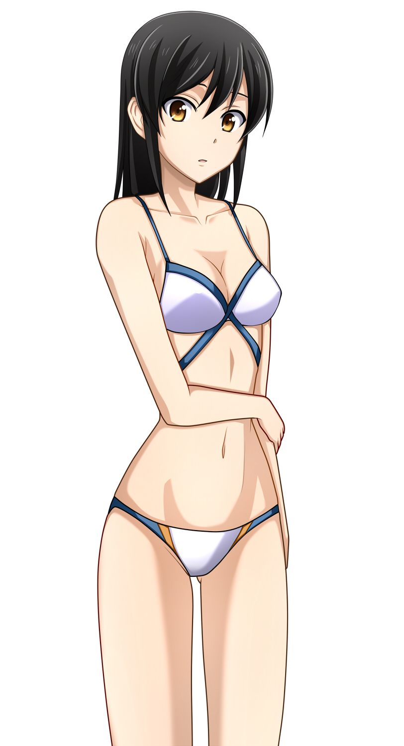 ashisu_sahoto, bikini, black_hair, brown_eyes, highres, kenken, mangaka-san_to_assistant-san_to, swimsuit
