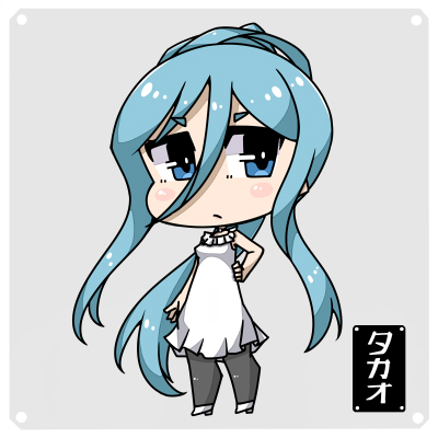 1girl, :/, aoki_hagane_no_arpeggio, arpeggio_of_blue_steel, blue_eyes, blue_hair, casual, chibi