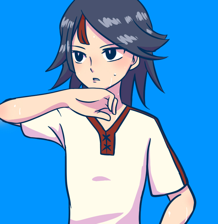 1boy, black_eyes, blue_background, brown_hair, bust, chino_(kapuriko1023), inazuma_eleven_(series), inazuma_eleven_go