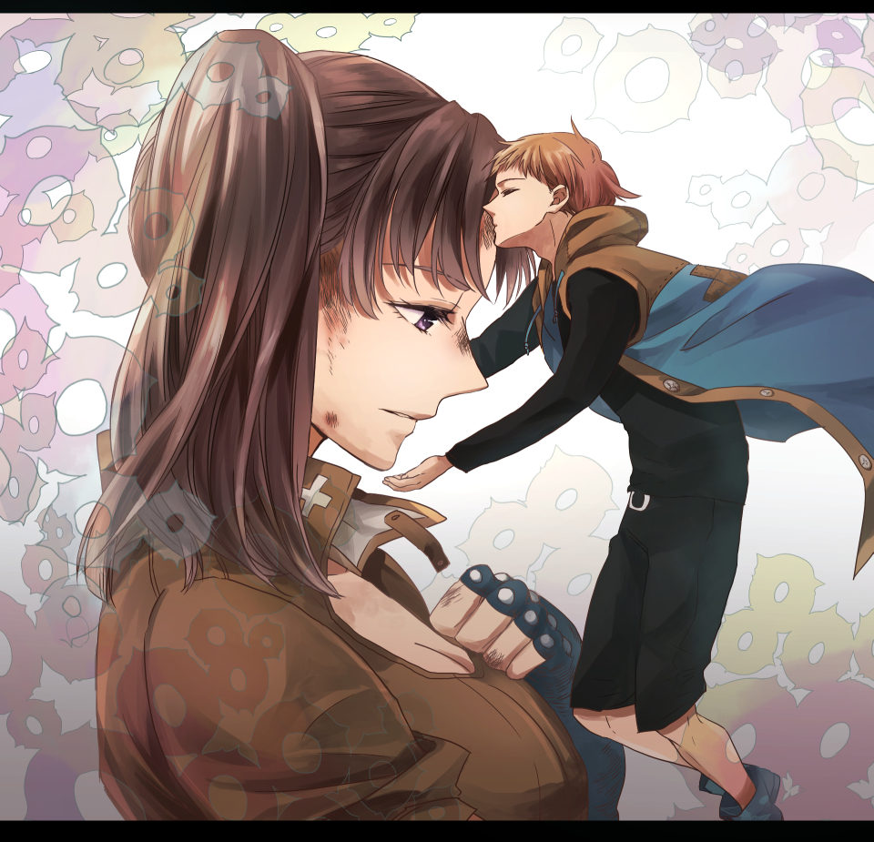 1boy, 1girl, brown_hair, closed_eyes, couple, diane_(nanatsu_no_taizai), eyelashes, giantess