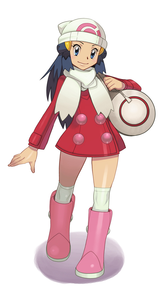 1girl, boots, dress, hat, hikari_(pokemon), hikari_(pokemon)_(remake), pokemon, pokemon_(game)