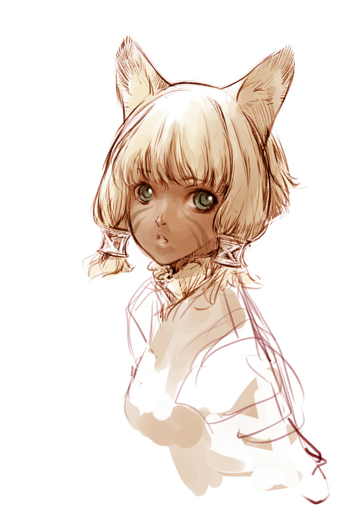 bad_id, blonde_hair, branch_(artist), branch_(blackrabbits), dark_skin, final_fantasy, final_fantasy_xiv, green_eyes, miqo'te, miqo'te