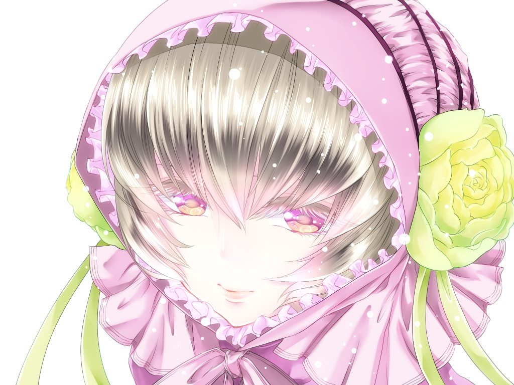 1girl, blonde_hair, hood, mahou_tsukai_no_yome, orange_eyes, shino-o, silkie, solo