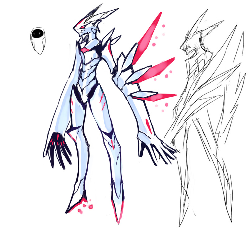 alien, androgynous, eve_(wall-e), ftl:_faster_than_light, lanius_(ftl), metal, no_humans, simple_background