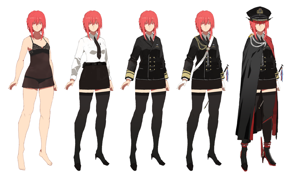 1girl, babydoll, bangs, barefoot, black_legwear, black_panties, blunt_bangs, character_sheet