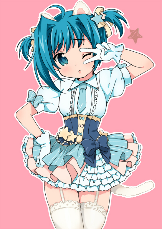 1boy, ahoge, animal_ears, blue_eyes, blue_hair, blush, cardfight!!_vanguard, cat_ears