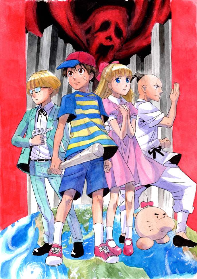 1girl, 3boys, bandaid, baseball_bat, baseball_cap, black_hair, blonde_hair, blue_eyes
