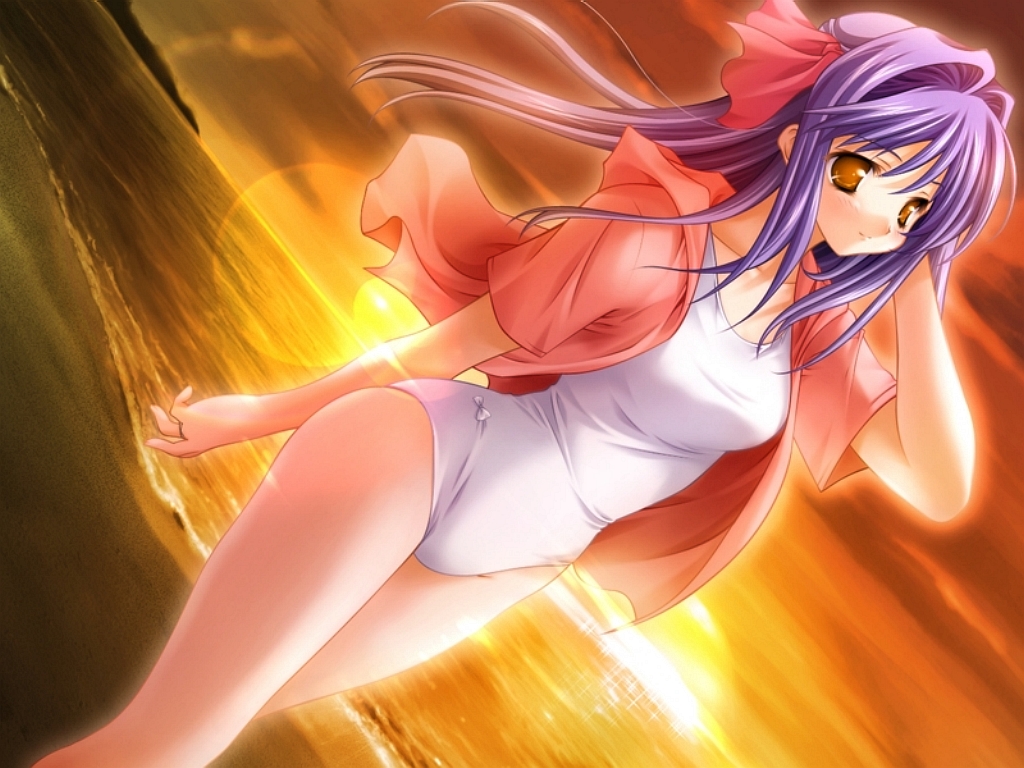 brown_eyes, dutch_angle, floralia, game_cg, hoodie, lens_flare, long_hair, masaharu