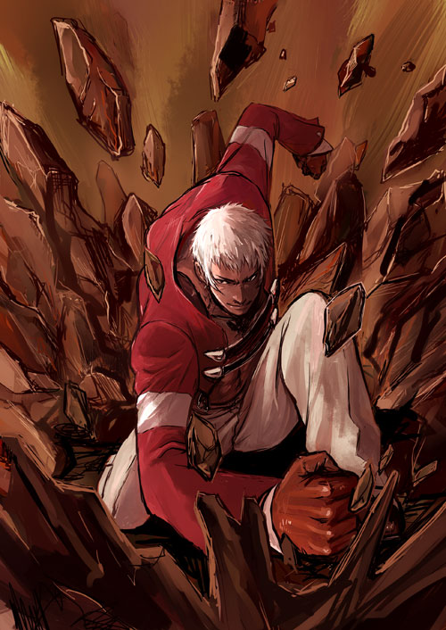 king_of_fighters, male, muccky, nanakase_yashiro, snk, solo, white_hair, yashiro_(kof)