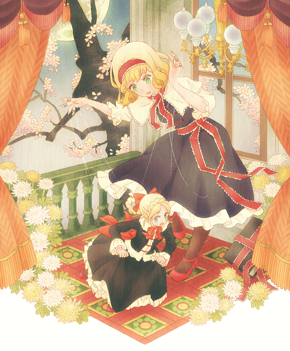 1girl, alice_margatroid, aqua_eyes, blonde_hair, book, bow, brown_hair, capelet