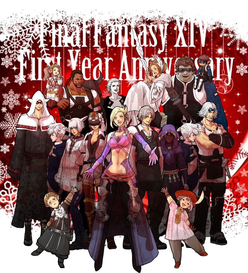 6+boys, 6+girls, alisaie_leveilleur, alphinaud_leveilleur, animal_ears, armor, biggs_(ff14), blonde_hair