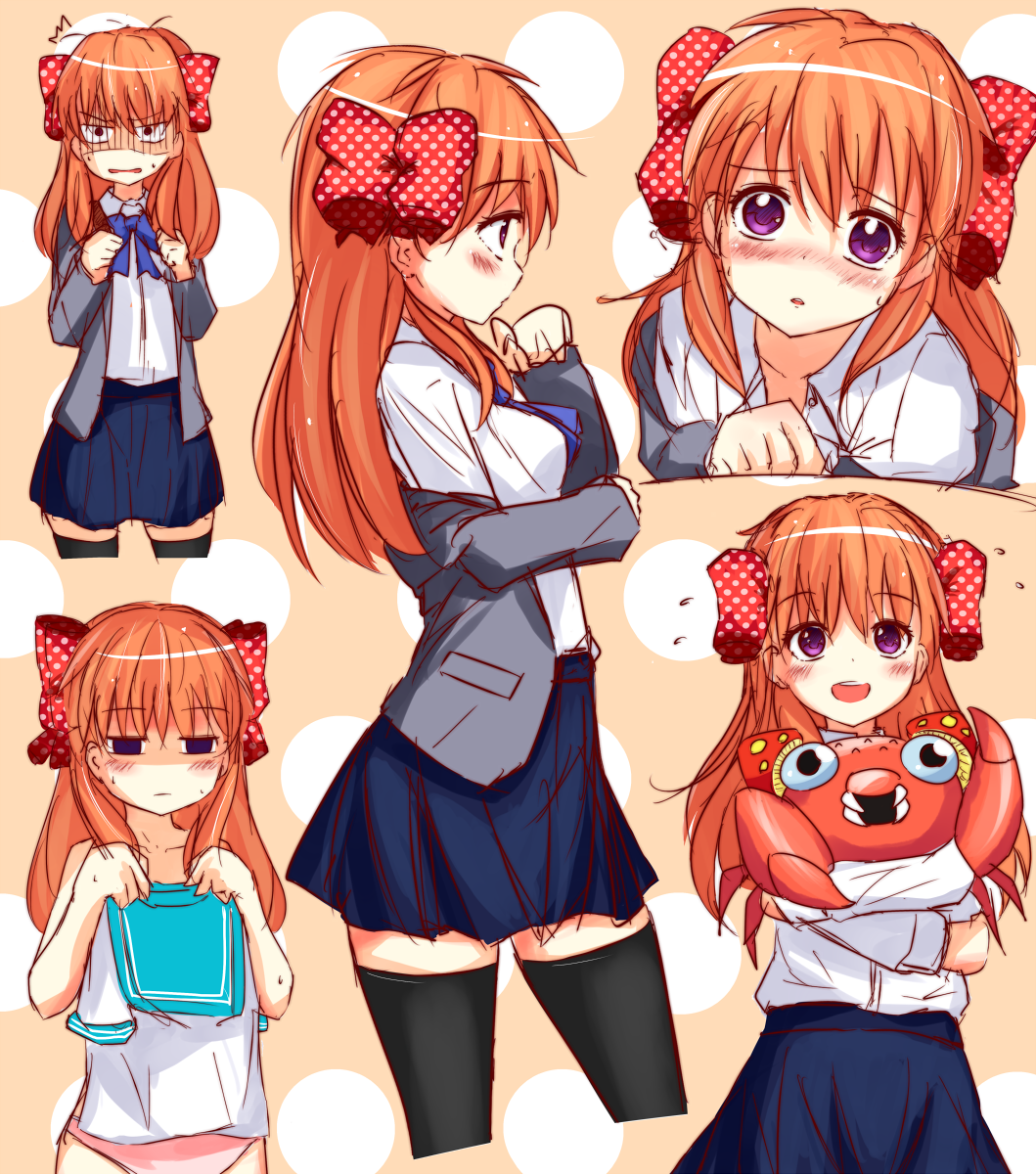 1girl, black_legwear, blush, bow, gekkan_shoujo_nozaki-kun, hair_bow, highres, long_hair