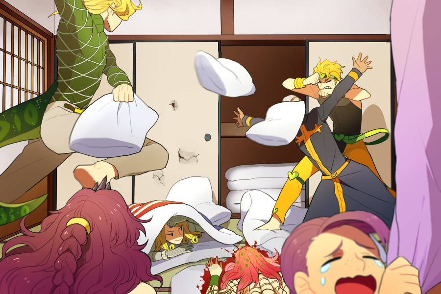 blood, crying, diavolo, diego_brando, dio_brando, enrico_pucci, funny_valentine, jojo_no_kimyou_na_bouken