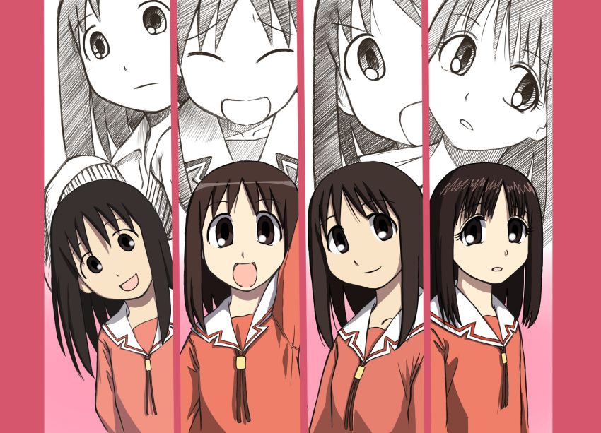 azumanga_daioh, azumanga_daiou, comparison, highres, kasuga_ayumu, morichan, parody, style_parody
