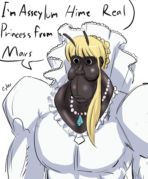 aldnoah.zero, asseylum_vers_allusia, black_eyes, blonde_hair, cockroach, cockroach_(terra_formars), dress, english