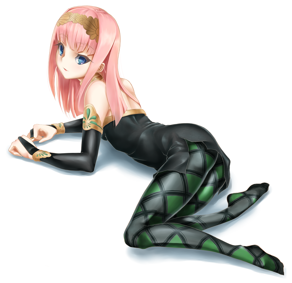 1girl, argyle, argyle_legwear, ass, bare_shoulders, black_dress, blue_eyes, bouzu4515