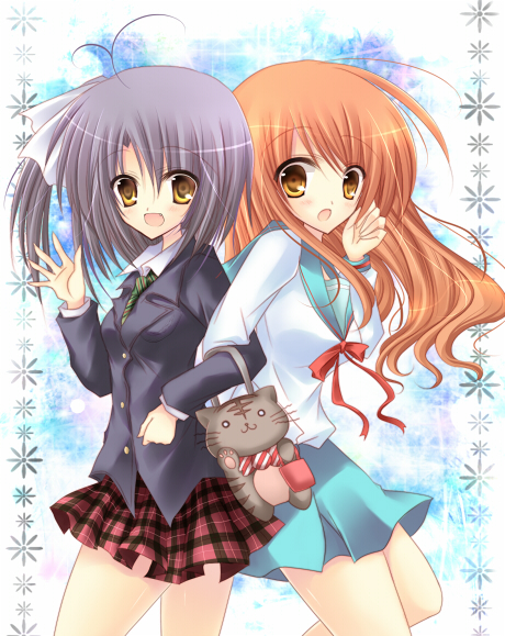 asahina_mikuru, asakura_hayate, asakura_ibuki, back-to-back, back_to_back, bad_id, bag, brown_eyes