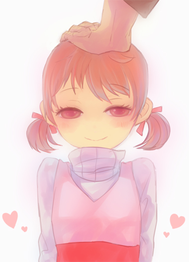 brown_hair, child, doujima_nanako, heart, nasie, persona, persona_4, petting