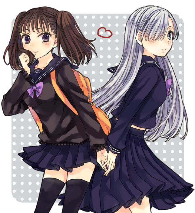 2girls, blue_eyes, blush, brown_hair, diane_(nanatsu_no_taizai), elizabeth_liones, eyelashes, grey_hair