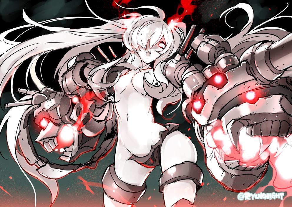 breasts, kantai_collection, naitou_ryuu, red_eyes, shinkaisei-kan, southern_ocean_war_hime, tagme, twintails
