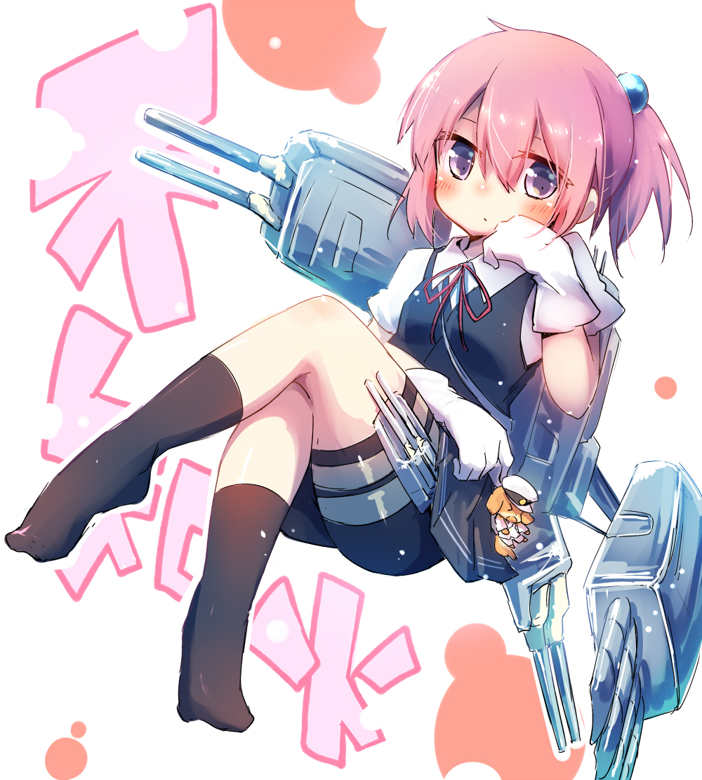 1girl, arm_support, ayakashi_(monkeypanch), bike_shorts, black_legwear, bowtie, crossed_legs, gloves