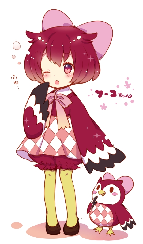 1girl, bow, doubutsu_no_mori, full_body, fuuko_(doubutsu_no_mori), hair_bow, hair_ribbon, looking_at_viewer