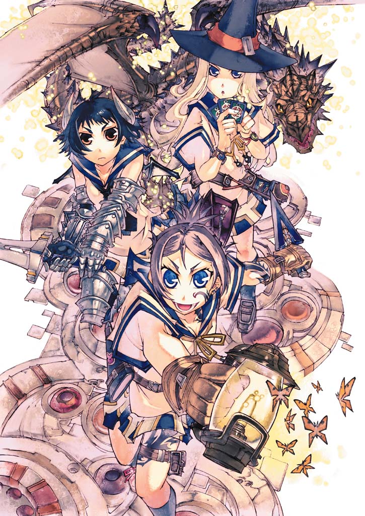 armor, butterfly, card, cards, dragon, gauntlets, gloves, hat