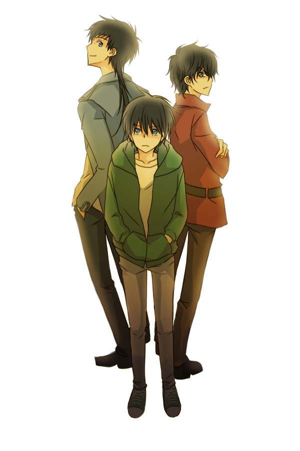 3boys, batman_(series), black_hair, blue_eyes, brothers, dc_comics, dick_grayson, eguana