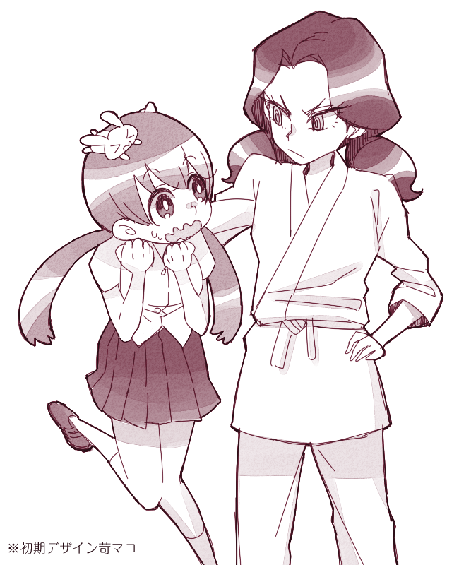 2girls, armkreuz, gamagoori_ira, genderswap, kill_la_kill, mankanshoku_mako, multiple_girls, rabbit
